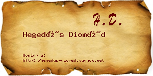 Hegedűs Dioméd névjegykártya